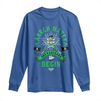 Funny St Patrick's Day Pirate Long Sleeve Shirt Arrgh Matey Let The Shenanigans Begin Shamrock