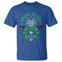Funny St Patrick's Day Pirate T Shirt Arrgh Matey Let The Shenanigans Begin Shamrock