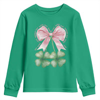 Not Lucky Just Blessed Youth Sweatshirt Blessed Christian Shamrocks St Patricks Day Coquette