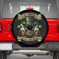 Funny St Patrick's Day Irish Beer Drinking Spare Tire Cover 0% Irish 100% Drunk Skull
