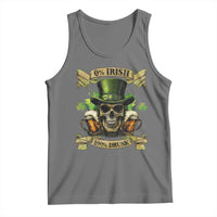 Funny St Patrick's Day Irish Beer Drinking Tank Top 0% Irish 100% Drunk Skull