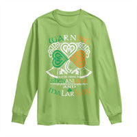 Funny Warning May Be Prone To Shenanigans And Malarkey Long Sleeve Shirt St Patrick's Day Celtic Shamrock
