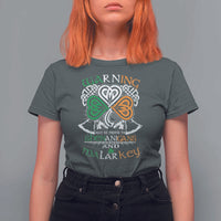 Funny Warning May Be Prone To Shenanigans And Malarkey T Shirt For Women St Patrick's Day Celtic Shamrock