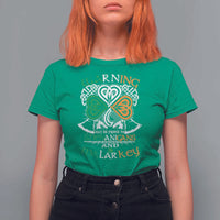 Funny Warning May Be Prone To Shenanigans And Malarkey T Shirt For Women St Patrick's Day Celtic Shamrock