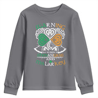Funny Warning May Be Prone To Shenanigans And Malarkey Youth Sweatshirt St Patrick's Day Celtic Shamrock