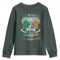 Funny Warning May Be Prone To Shenanigans And Malarkey Youth Sweatshirt St Patrick's Day Celtic Shamrock