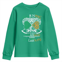 Funny Warning May Be Prone To Shenanigans And Malarkey Youth Sweatshirt St Patrick's Day Celtic Shamrock