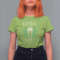 Funny St Patrick's Day Irish Beer Drinking T Shirt For Women The Lucky Beer Club Horseshoe