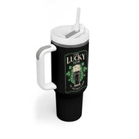 Funny St Patrick's Day Irish Beer Drinking Tumbler With Handle The Lucky Beer Club Horseshoe - Wonder Print Shop