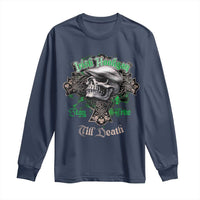 Funny Irish Pride Long Sleeve Shirt Irish Hooligan Stay True Till Death Flat Cap Skull