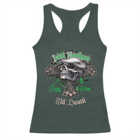Funny Irish Pride Racerback Tank Top Irish Hooligan Stay True Till Death Flat Cap Skull