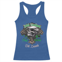 Funny Irish Pride Racerback Tank Top Irish Hooligan Stay True Till Death Flat Cap Skull