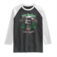 Funny Irish Pride Raglan Shirt Irish Hooligan Stay True Till Death Flat Cap Skull