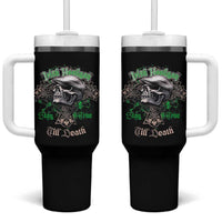 Funny Irish Pride Tumbler With Handle Irish Hooligan Stay True Till Death Flat Cap Skull
