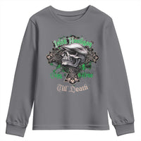 Funny Irish Pride Youth Sweatshirt Irish Hooligan Stay True Till Death Flat Cap Skull