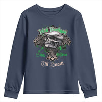 Funny Irish Pride Youth Sweatshirt Irish Hooligan Stay True Till Death Flat Cap Skull