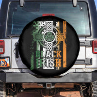 St Patrick's Day Black Irish Spare Tire Cover Vintage American Flag Celtic Cross