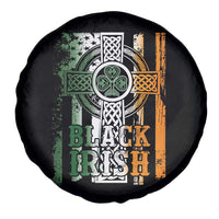 St Patrick's Day Black Irish Spare Tire Cover Vintage American Flag Celtic Cross