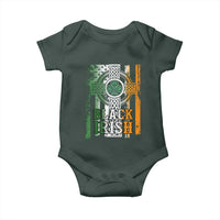 St Patrick's Day Black Irish Baby Onesie Vintage American Flag Celtic Cross