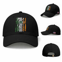 St Patrick's Day Black Irish Baseball Cap Vintage American Flag Celtic Cross
