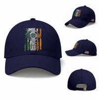 St Patrick's Day Black Irish Baseball Cap Vintage American Flag Celtic Cross