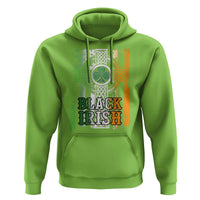 St Patrick's Day Black Irish Hoodie Vintage American Flag Celtic Cross