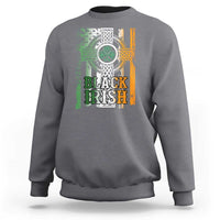 St Patrick's Day Black Irish Sweatshirt Vintage American Flag Celtic Cross