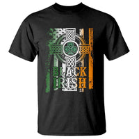 St Patrick's Day Black Irish T Shirt Vintage American Flag Celtic Cross