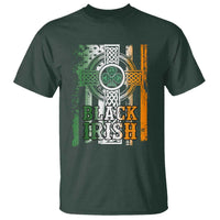 St Patrick's Day Black Irish T Shirt Vintage American Flag Celtic Cross