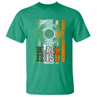 St Patrick's Day Black Irish T Shirt Vintage American Flag Celtic Cross