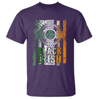 St Patrick's Day Black Irish T Shirt Vintage American Flag Celtic Cross