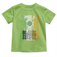 St Patrick's Day Black Irish Toddler T Shirt Vintage American Flag Celtic Cross