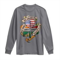 Half Irish Half Italian All American Long Sleeve Shirt Vintage Flag Shamrock Heritage