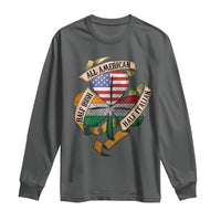 Half Irish Half Italian All American Long Sleeve Shirt Vintage Flag Shamrock Heritage