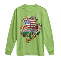 Half Irish Half Italian All American Long Sleeve Shirt Vintage Flag Shamrock Heritage
