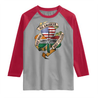 Half Irish Half Italian All American Raglan Shirt Vintage Flag Shamrock Heritage
