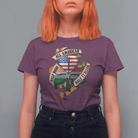 Half Irish Half Italian All American T Shirt For Women Vintage Flag Shamrock Heritage