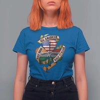 Half Irish Half Italian All American T Shirt For Women Vintage Flag Shamrock Heritage