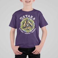 Ostara Balance Rebirth Renewal T Shirt For Kid Ostara Pagan Eostre Easter Day Three Hares