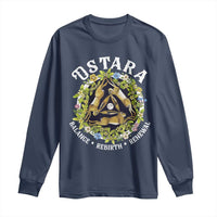 Ostara Balance Rebirth Renewal Long Sleeve Shirt Ostara Pagan Eostre Easter Day Three Hares