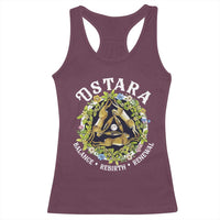 Ostara Balance Rebirth Renewal Racerback Tank Top Ostara Pagan Eostre Easter Day Three Hares