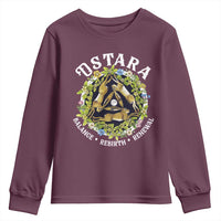 Ostara Balance Rebirth Renewal Youth Sweatshirt Ostara Pagan Eostre Easter Day Three Hares