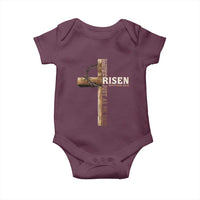He Is Not Here For He Is Risen Just As He Said Baby Onesie Christian Easter Day Religious Bible Verse Cross
