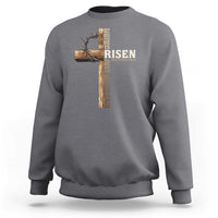 He Is Not Here For He Is Risen Just As He Said Sweatshirt Christian Easter Day Religious Bible Verse Cross