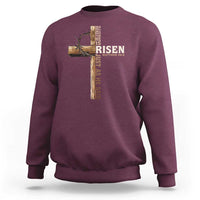 He Is Not Here For He Is Risen Just As He Said Sweatshirt Christian Easter Day Religious Bible Verse Cross