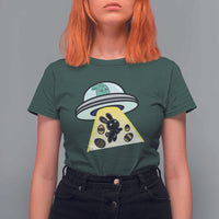 Funny Easter Day UFO Alien Bunny T Shirt For Women