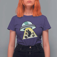 Funny Easter Day UFO Alien Bunny T Shirt For Women