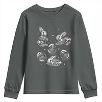 Funny Easter Day Spooky Bunny Chicks Skeleton Youth Sweatshirt