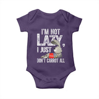 Funny I'm Not Lazy I Just Don't Carrot All Baby Onesie Lazy Bunny Rabbit