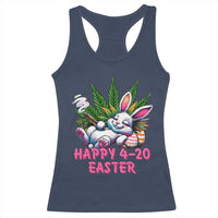 Funny Easter Day Cannabis Weed Racerback Tank Top Happy 420 Easter Bunny